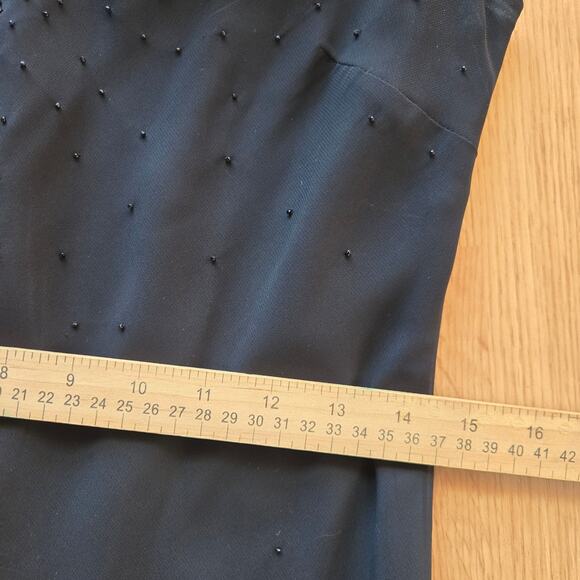 Vtg Y2K Whimsigoth Dark Fairy Semi-sheer Black Beaded Handkerchief Hem Dress 4 - Picture 10 of 11